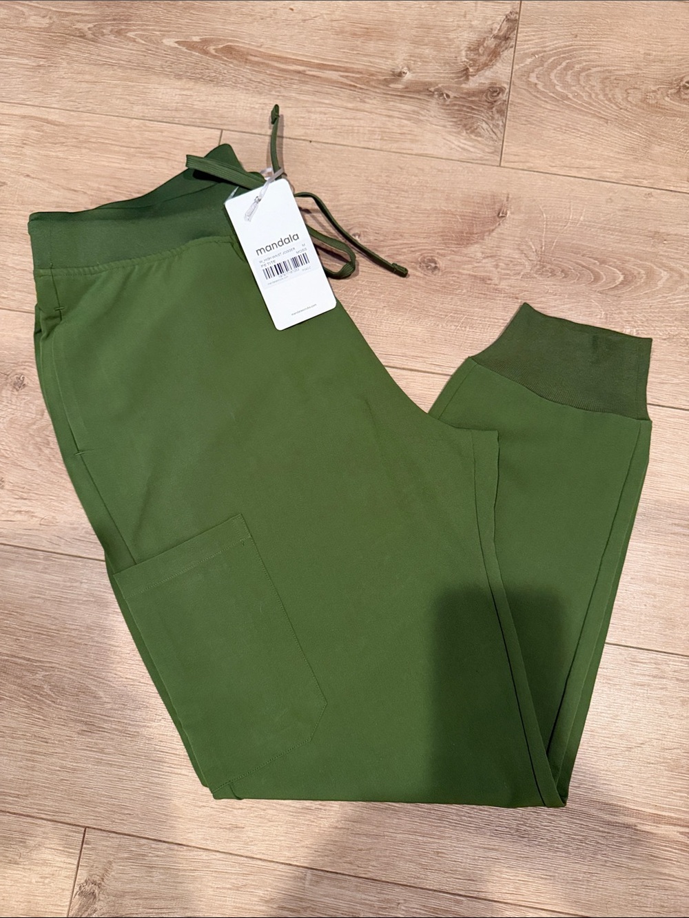 Mandala Moss Green Jogger Scrub Pants
